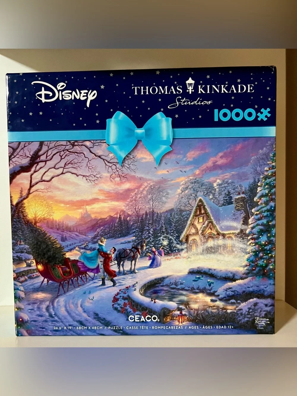 Disney Thomas Kinkade Studios Blue Bow Holiday Puzzle